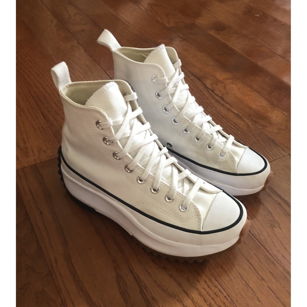Converse Run Star Hike Hi Shoes Womens Size 8 Mens 6.5 White Platform 166799C